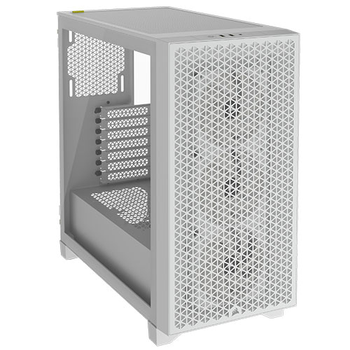 CORSAIR 3000D RGB AIRFLOW Mid-Tower PC Case - White - 3x AR120 RGB Fans -  Four-Slot GPU Support – Fits up to 8x 120mm fans - High Airflow Design
